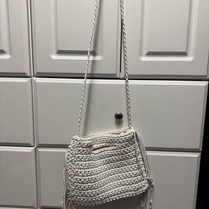 Chic White Crochet Crossbody Bag
